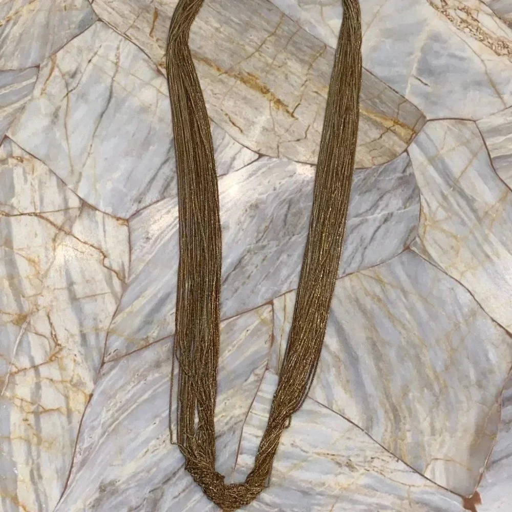 Gorgeous Long Multi Chain Necklace Gold